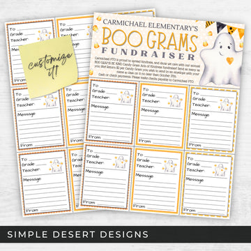 cute easy halloween boo grams fundraiser flyer sheet set